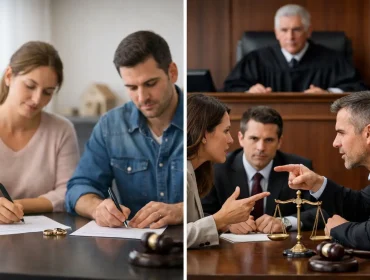 Divorcio sin oposición vs litigio en Texas