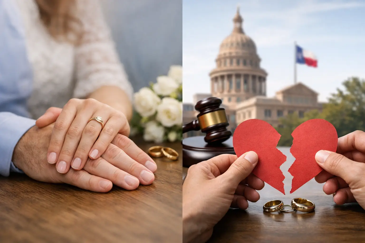 Matrimonio de hecho y divorcio en Texas